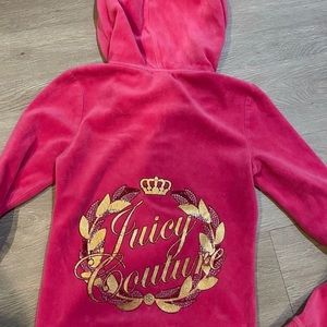 Juicy Couture pink zip up hoodie Sz xs
